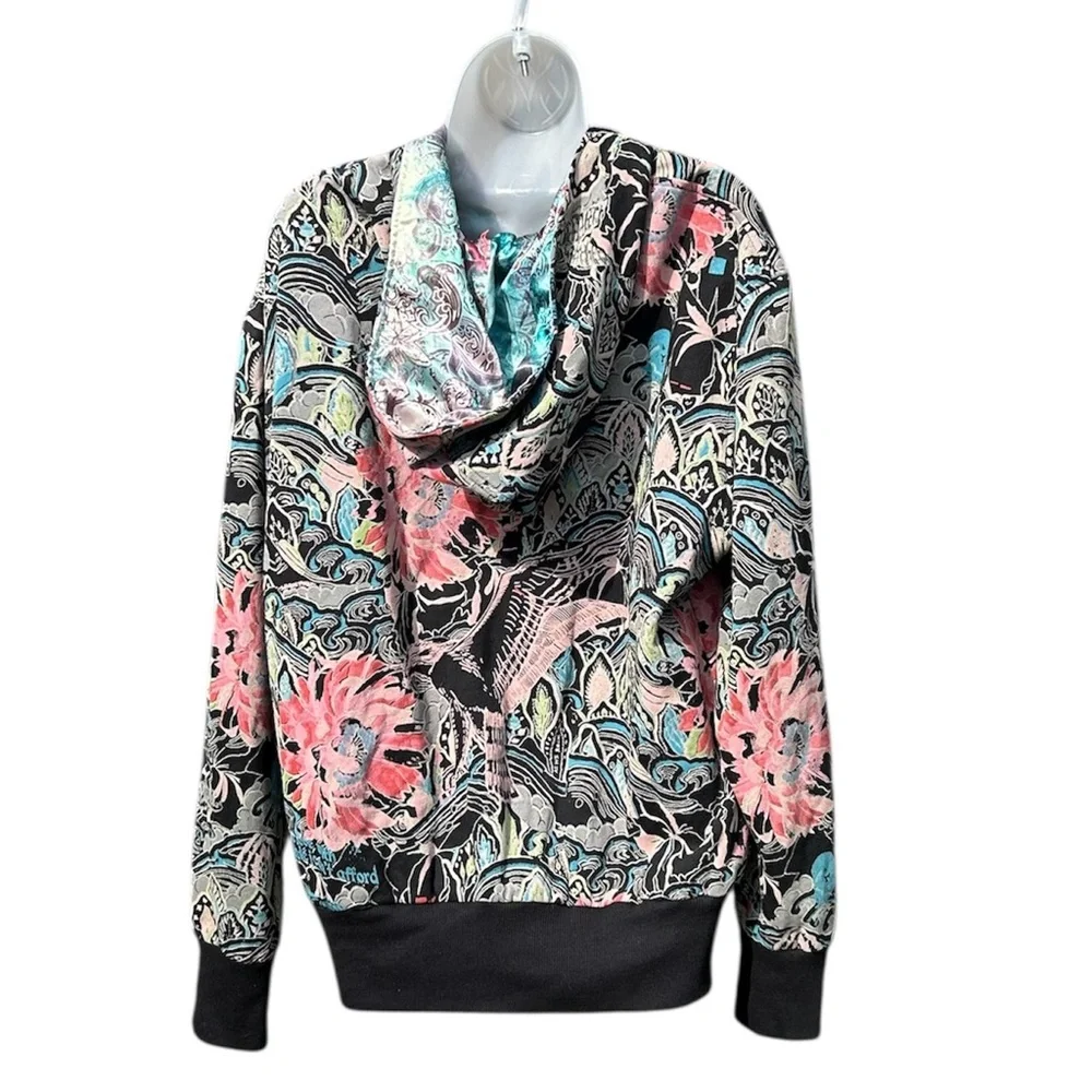 TRUE LOVE FALSE‎ IDOLS TLFI Men XL Erotic City Print Reversible Zip Hoodie Y2K